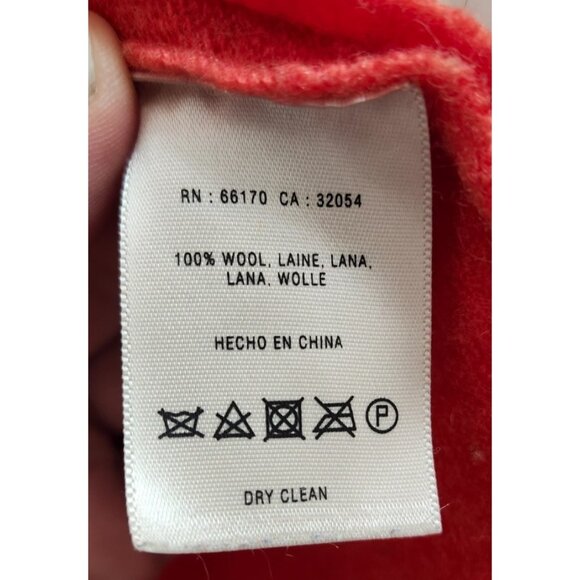 Sparrow Anthropologie 100% Wool Wrap Jacket Belted Cardigan Coatigan OrangeRed M - Picture 13 of 15